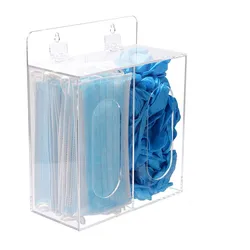 Disposable Mask Glove Dispenser Box Holder Hygiene Station Acrylic Compartment Emesis Bag Hairnet Shoe Cover Dispenser Organizer