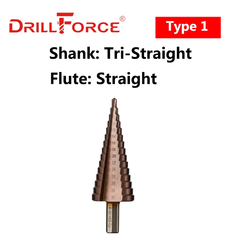 Imagem -02 - Drillforce Cobalto Passo Broca Bits Hssco M35 Espiral em Linha Reta Sulcado Triângulo Hex Rápida Mudança Haste Cortador de Furo de Aço Inoxidável