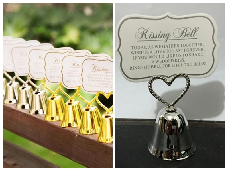 

20Pcs Wedding table Decoration gift of Kissing Bell Photo Holder and Card holder For wedding and Bridal Party guest name holder