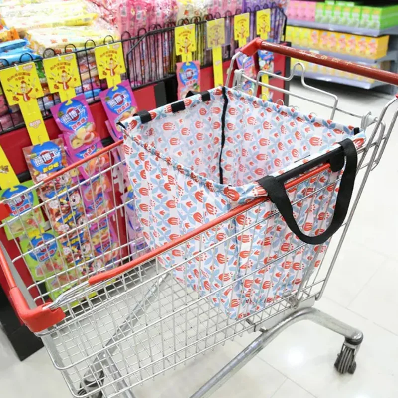 New product foldable reusable tote bag supermarket thickened trolley shopping cart portable grocery shopping eco-friendly bag