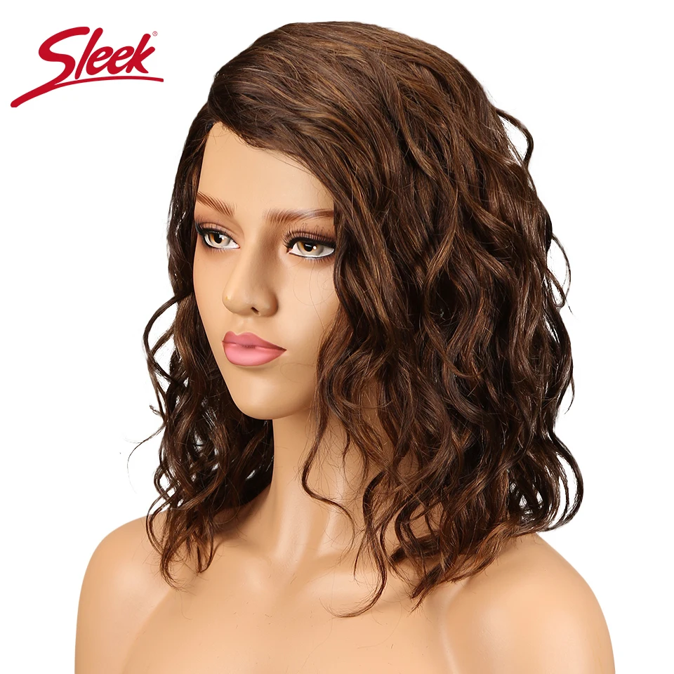 Sleek Brazilian Curly Wig P1B/30 L Lace Part Wigs Nature Black Ombre Color 27# Red Color F2/33# 100% Remy Lace Bob Wigs