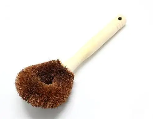 

Kitchen Non Stick Oil Pot Brush Wooden Handle Coconut Palm Cleaning Wash Dishes Degreasing Brushes