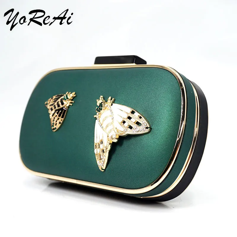 YoReAi Fashion Women Evening Bag Brand Party Banquet Bee New Diamond For Ladies Wedding Clutches Handbag Shoulder Bags Chain