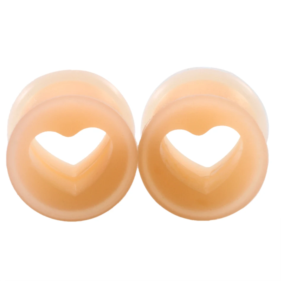 2pcs/lot Ear Piercings Ear Plug and Tunnel Heart Ear Flesh Plugs Earlet Gauges Piercing Body Jewelry Women Accessories 4MM-12MM