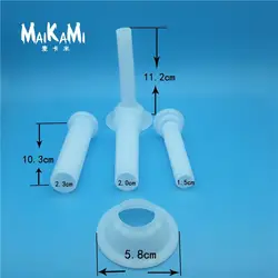 3pcs/set Meat Grinder Sausage Stuffer Filling Tubes DIY Sausage Maker Funnels Nozzles with 1PC 5.7cm Base Kitchen Tools