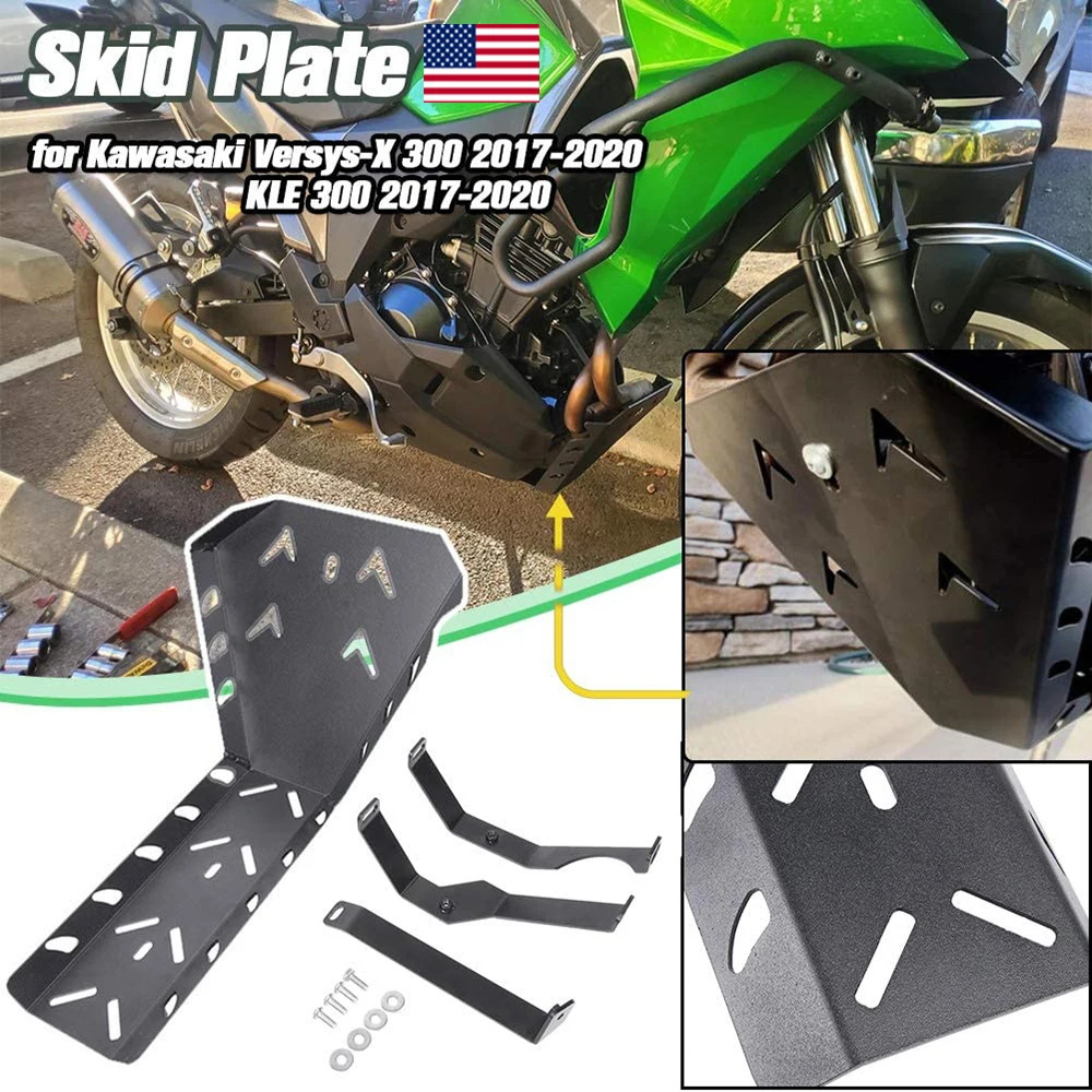 

KLE300 Moto Engine Guard Protector Chassis Bash Skid Plate Frame Guard For Kawasaki Versys X Versys-X VersysX 250 300 2017-2024