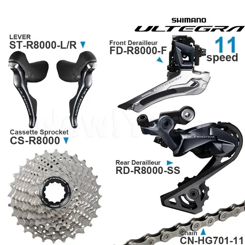 

SHIMANO ULTEGRA R8000 2x11v Groupset with Brake ST Lever Cassette Sprocket Chain Front/Rear Derailleur ORIGINAL for Road bike