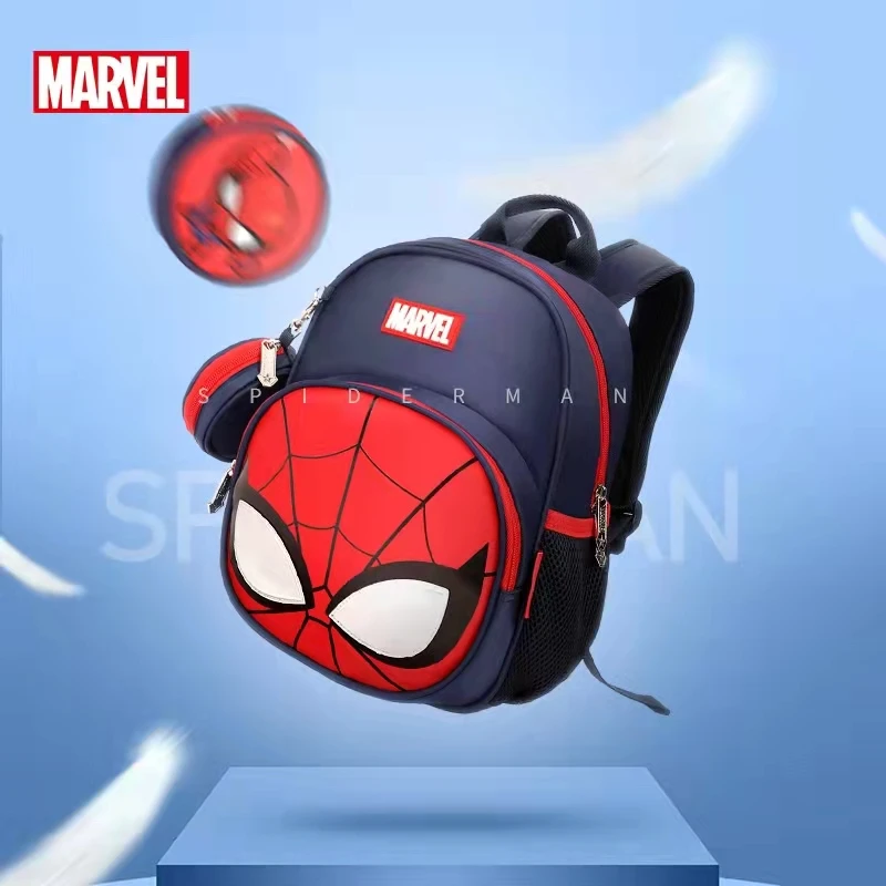 Disney New Kindergarten Backpack For Boys Student Shoulder School Bag For Age 4-9 Years Spider Man Captain America Mochilas