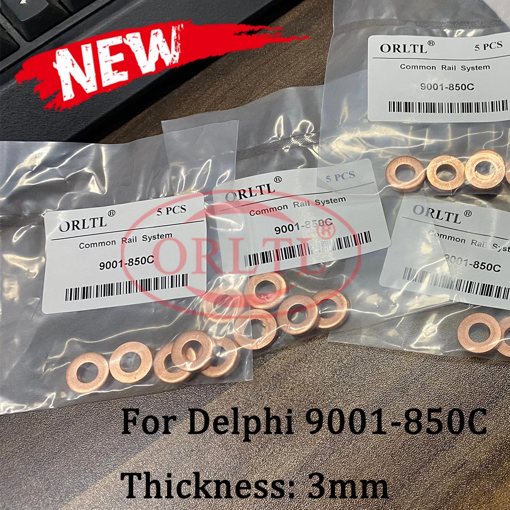 30pc ORLTL 9001-850C Injector washer shims copper rings gasket 9001 850C 9001850C thickness 7.1*15*3 3mm for Delphi