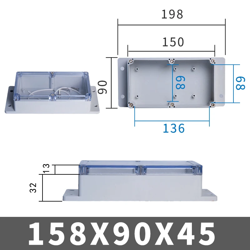 IP67 Kunststoff Transparent Box Wasserdichtes Gehäuse Elektronisches Projekt Außeninstrument Elektrische Projektbox Anschlussgehäuse