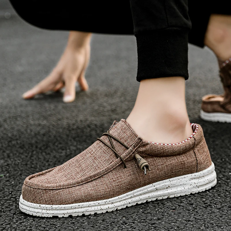 Spring Sunmmer Classic Men's Canvas Loafers Lightweight Breathable Casual Shoes Men Big Size Slip on Boat Shoes Men Espadrilles