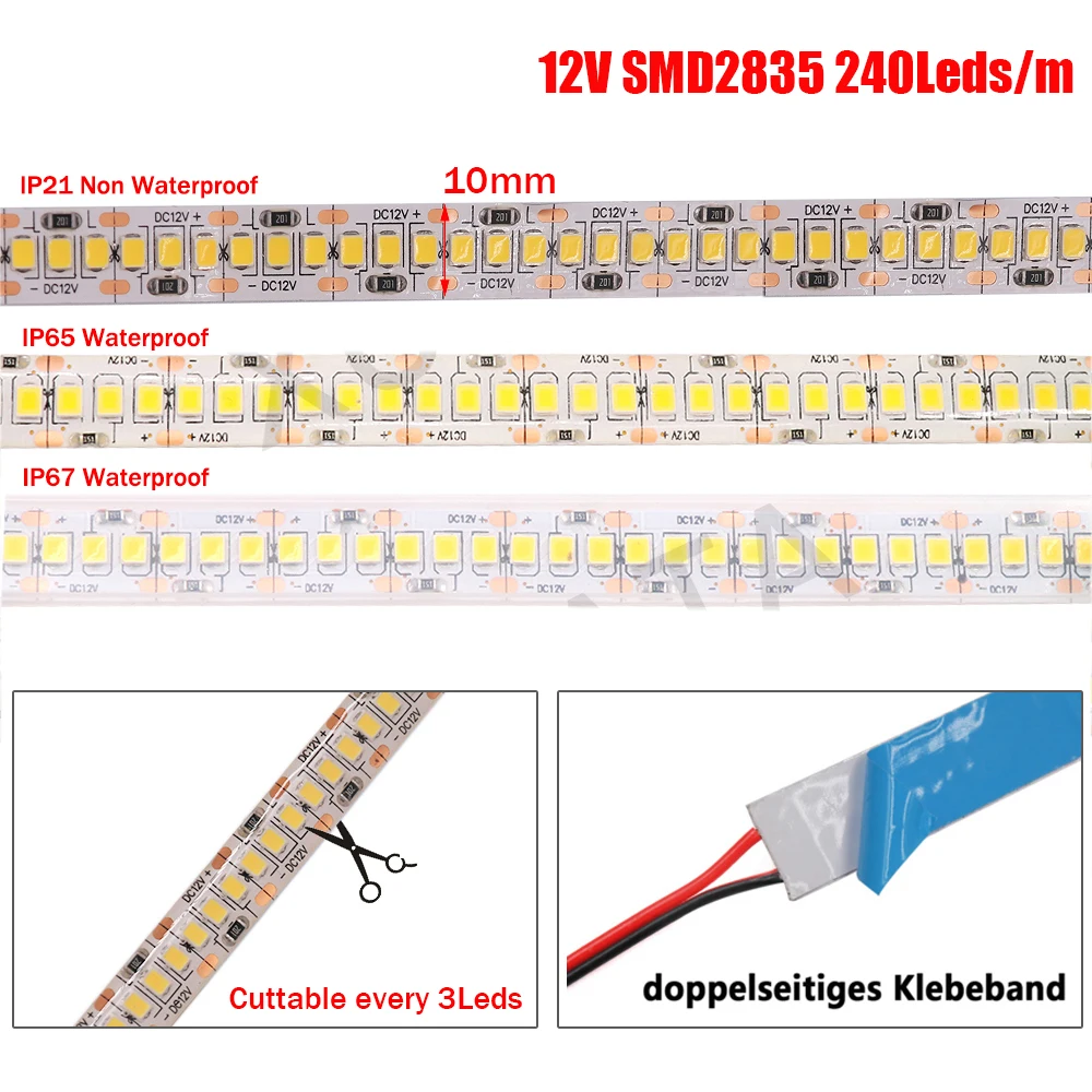 Taśma LED 12V 24V SMD2835 5m 10m 15m 20m elastyczna taśma wstążka 120/240/480LED 3000K 4500K 6000K LED liny pasek diody światła wystrój