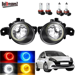Angel Eye Fog Light Assembly For Renault Clio 3/III Hatchback Grandtour Estate 2005-2014 Car Front Bumper Fog Lamp Halo Ring DRL