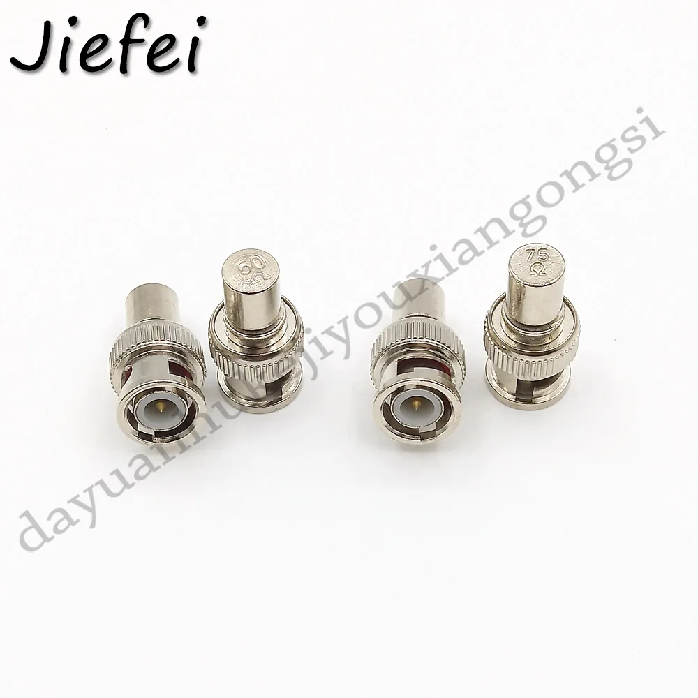 2pcs brass  BNC Male Plug RF/Coaxial Connector Adapter 50 OHM  / 75 OHM End Terminator 50OHM  / 75OHM