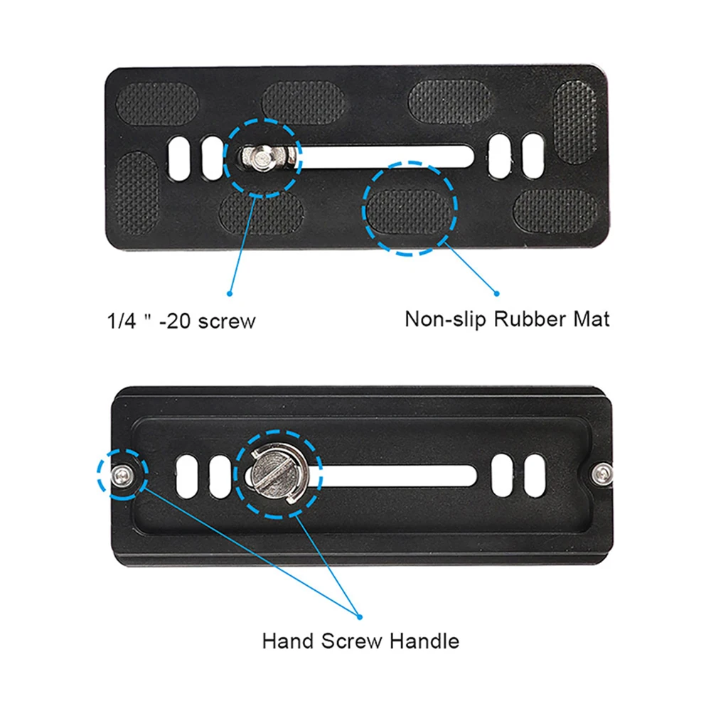 CAMVATE Arca Style Swiss Standard 120mm PU120 Kit piastra a sgancio rapido con adattatori per boccole da 1/4 "-20 per montaggio su treppiede/monopiede