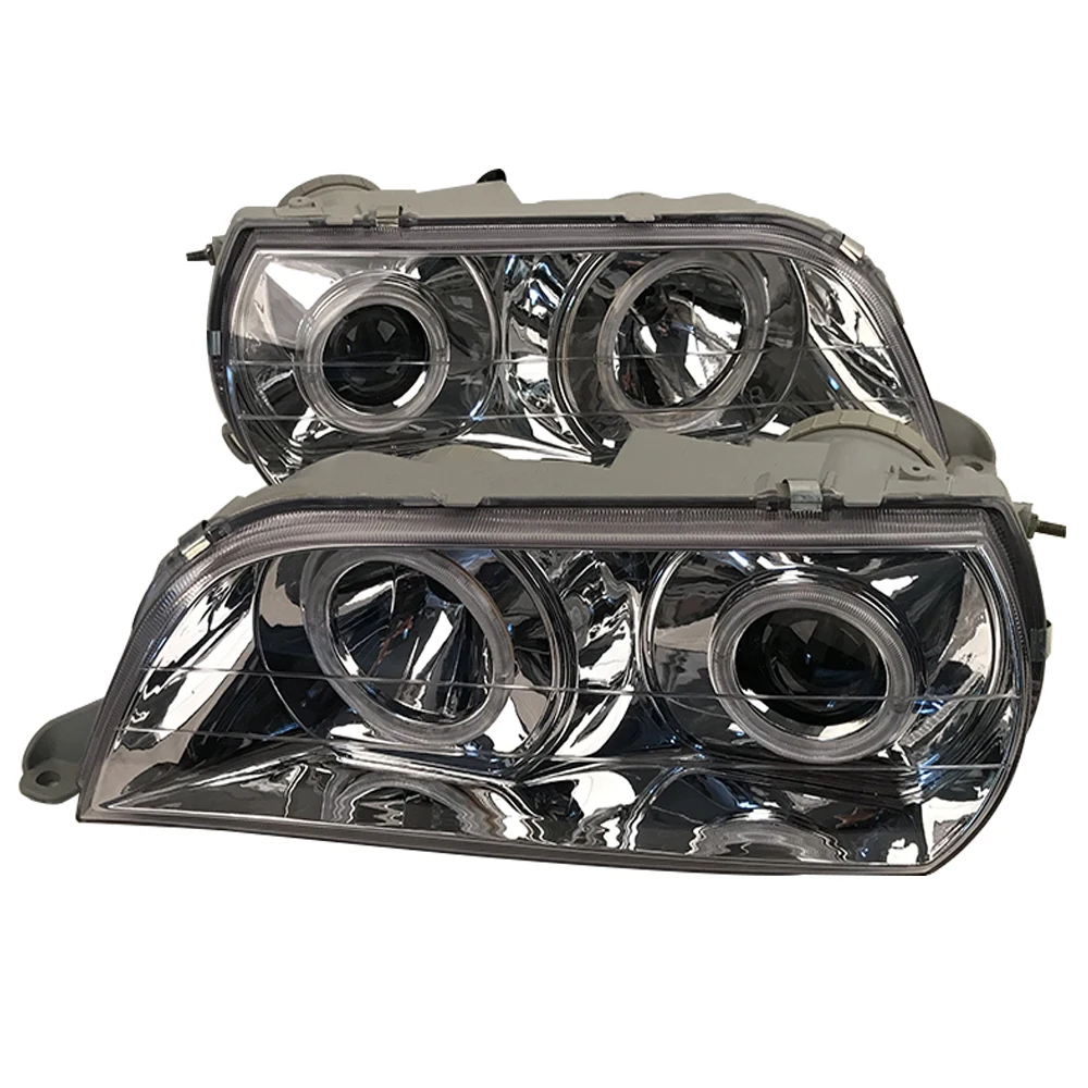 A Pair Car LED Headlight For Toyota Chaser GX100 JZX100 Headlights 1996 1997 1998 1999 Silver Bottom With Lens