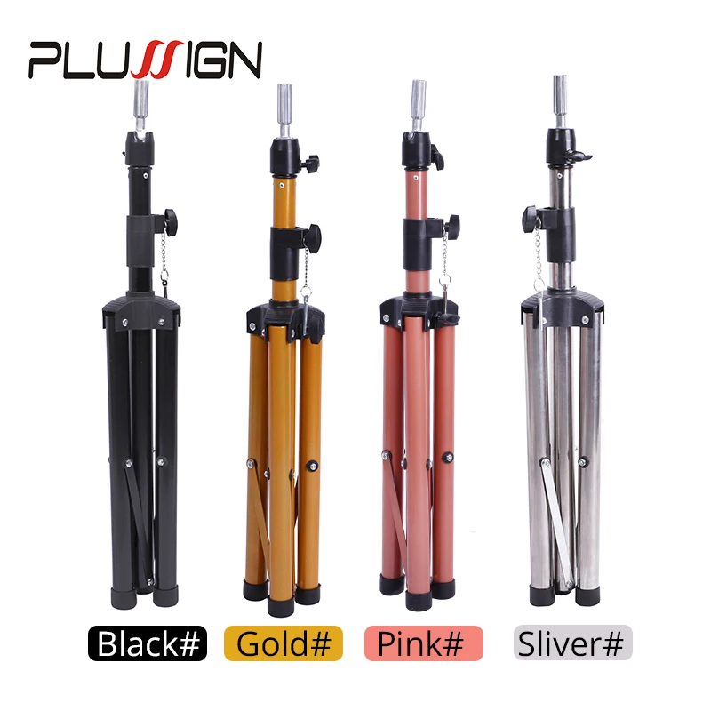 Plussign Pruik Stand Verstelbare Tripod Stand Houder Mannequin Hoofd Statief Kappers Training Head Holder Haar Training Tool