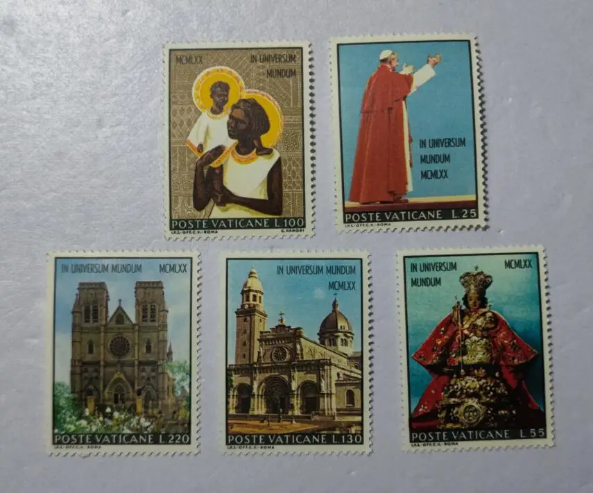 A9  5PCS  vatican, 1970， Post Stamps Postage Collection