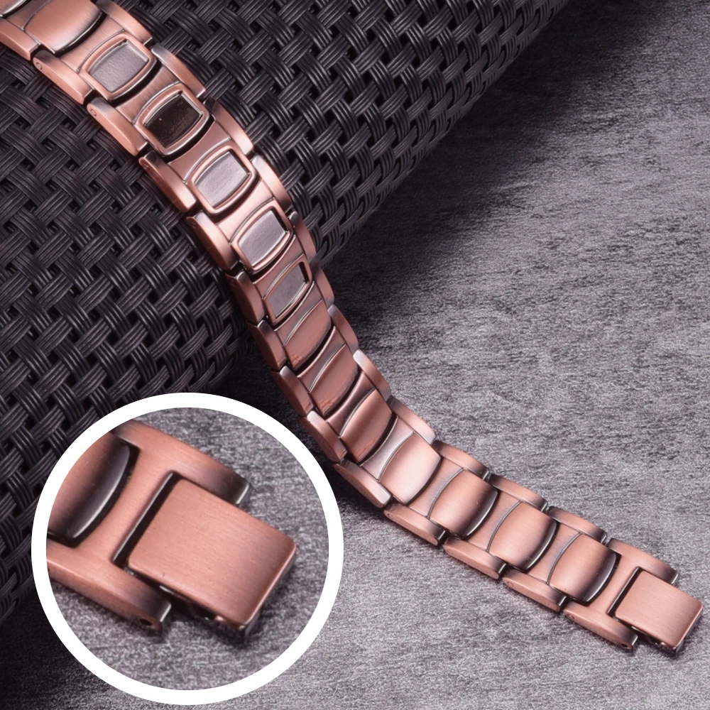 Pure Copper Magnetic Bracelet Homme 14mm Wrist Band Magnetic Bracelet Benefits Health Energy Copper Magnetic Bracelet Arthritis