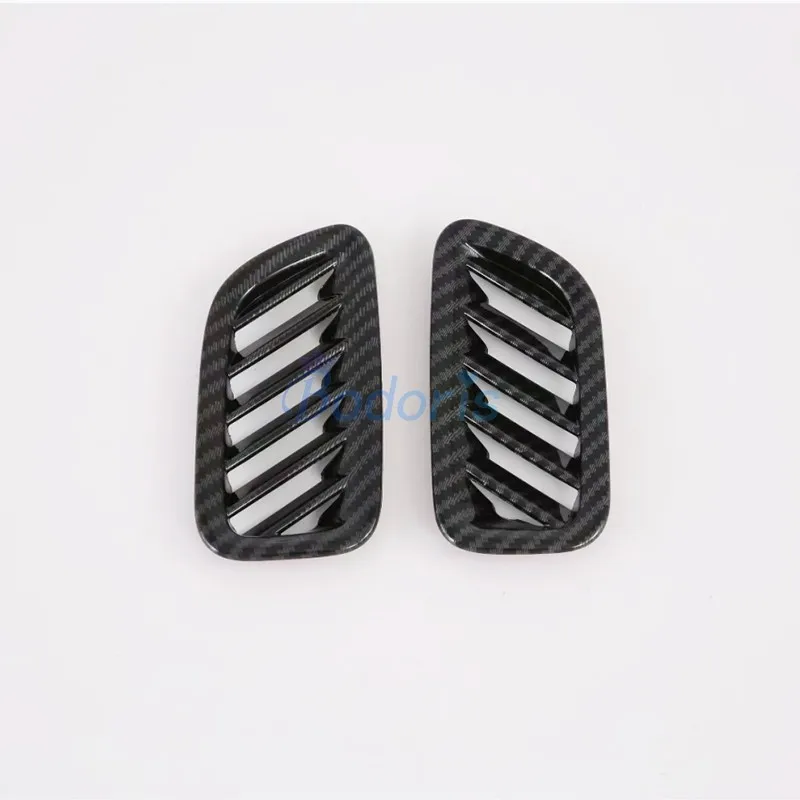 

For Hyundai Palisade 2020 2021 ABS Carbon Fiber Color Interior Dashboard Side Vent Cover Gas Oil Box Cap Panel Car Accessories