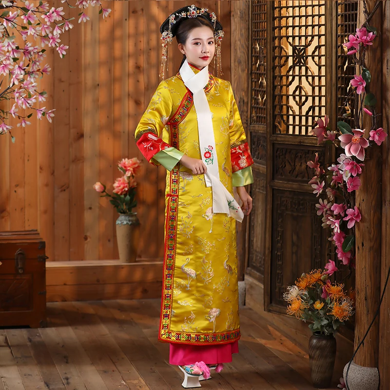 Chinese ancient women costume queen cosplay clothing fairy qing dynasty princess gown TV Movie performance wear