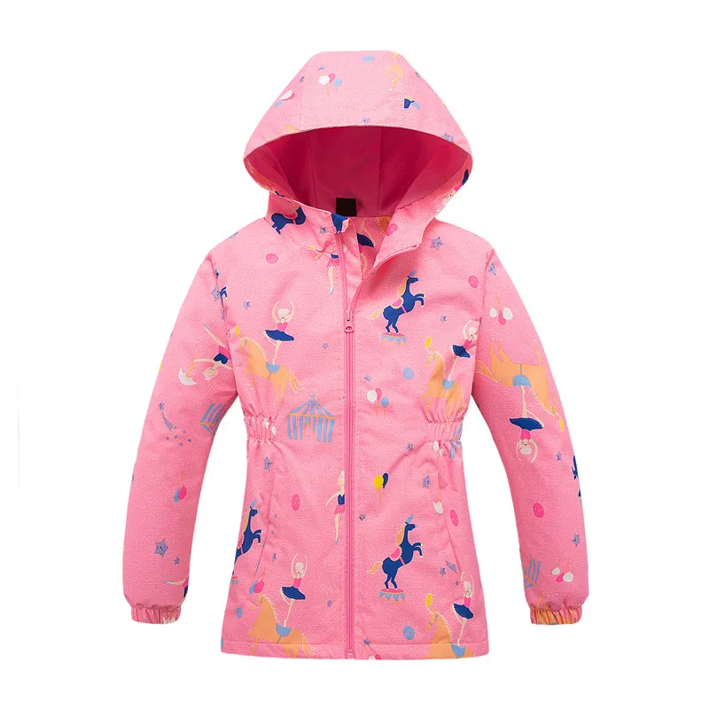 

New Windbreaker For Girls Children Polar Fleece Jacket Teenage Spring Clothes Kid Coat Hooded Waterproof Windproof Clothing