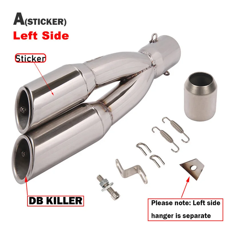 Motorcycle Double Hole Exhaust Pipe Pot Echappement Moto Motorbike Muffler Escape with DB Killer For Benelli 502C R1 R3 R25