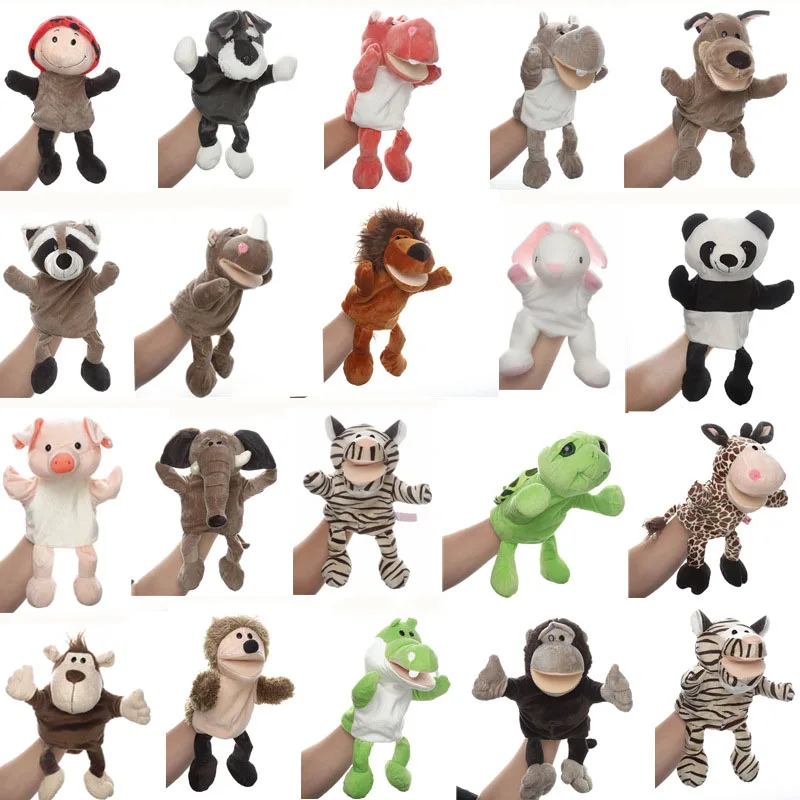 Marioneta de mano de animales de dibujos animados para niños, juguete de felpa, elefante, Tortuga, jirafa, marionetas de juguete, contar historia, muñeca de peluche, regalos