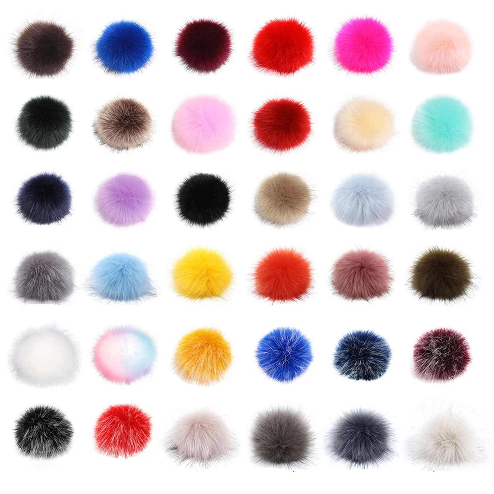 1 PC Coloful 15cm False Hairball Hat Ball Pompom Fake Fox Fur Hat Ball Pom Pom DIY Handmade Clothing Knitted Hat  Accessories