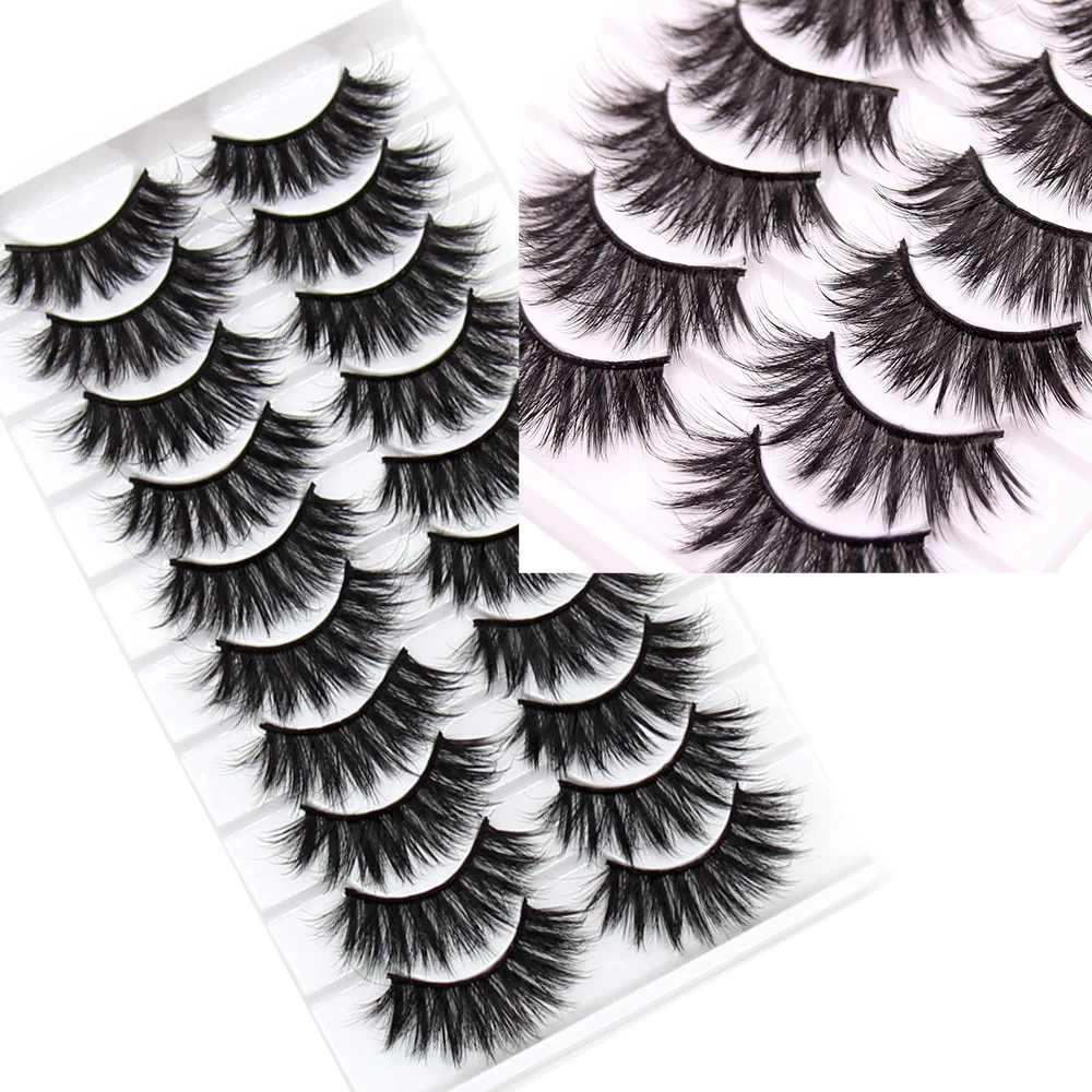 Wimpern 5/10 Pairs 3D Faux Nerz Wimpern Flauschigen Weichen Wispy Volumen Natürliche lange Falsche Wimpern Wimpern Reusable Eyelashs Make-Up