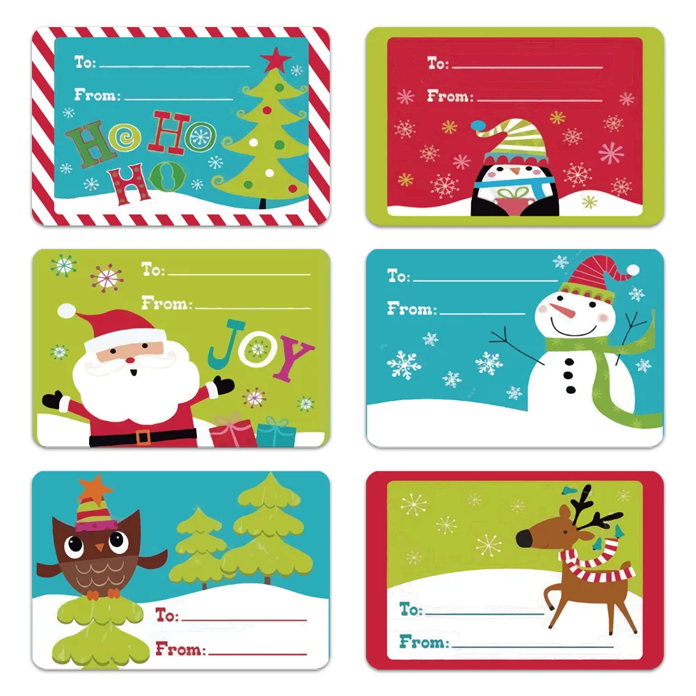 250PCS Christmas Snowman Adhesive Labels Stickers Decoration Paper Scrapbooking Seal Thank You Stickers Stationery Supplies