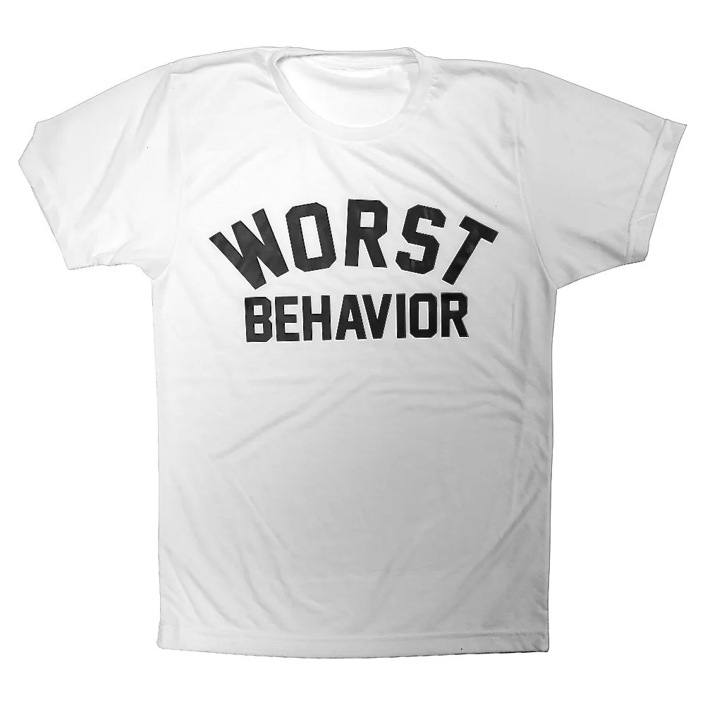 Men Tops Summer Style T Shirt Fashion Clothing Casual Tees Tshirt WORST BEHAVIOR T-Shirt Women