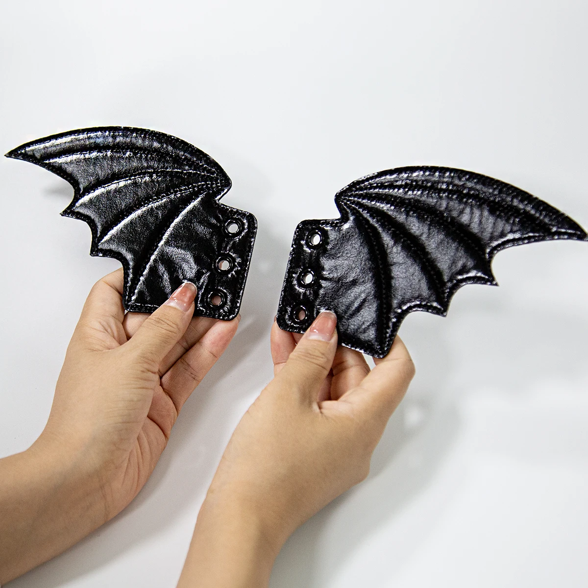 Personality PU Shoe DIY Accessories Big Bats Black Shoe Wings Ornament Show Halloween Bat Party Fun Skate Shoes DIY Decorations