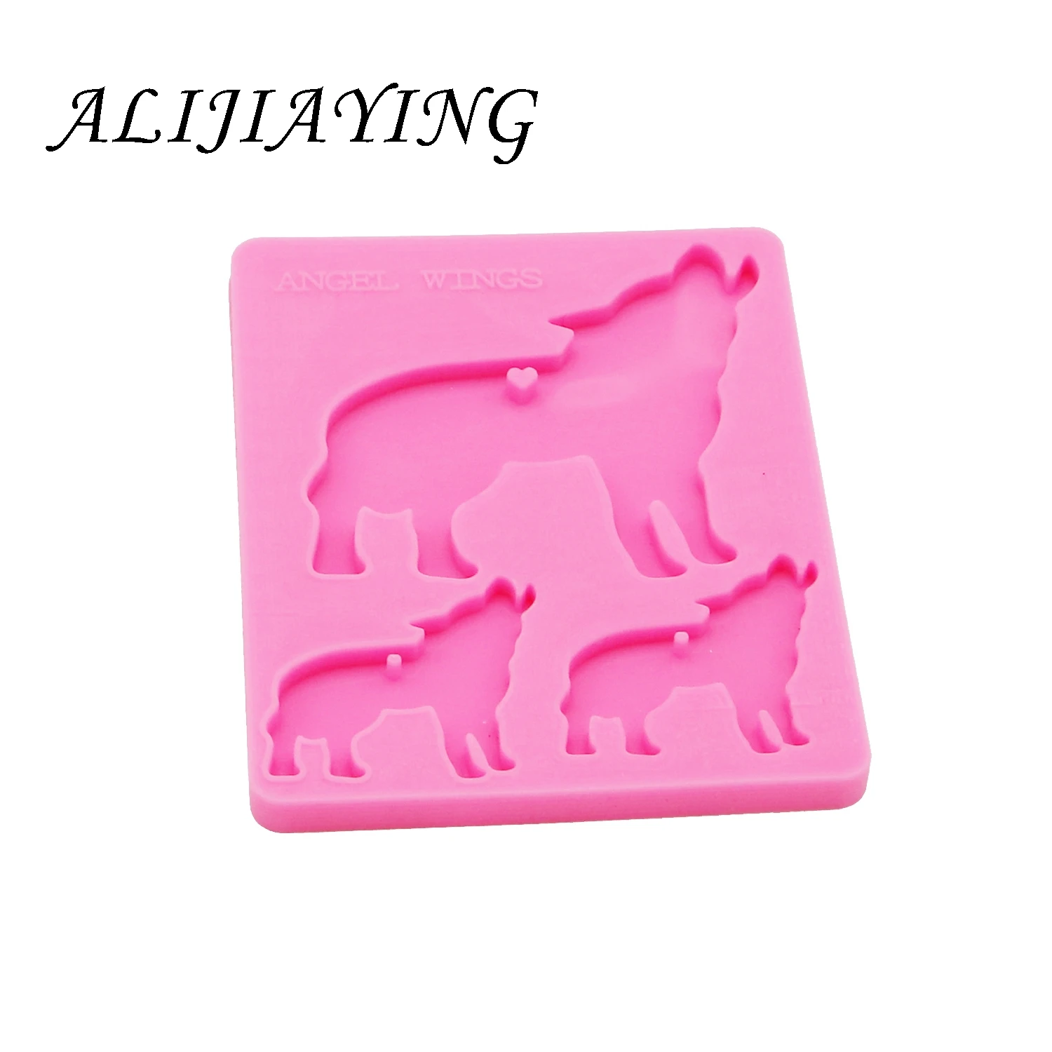 Wolf family silicone mold resin epoxy resin molds for jewelry DIY silicone keychain mould DY0164