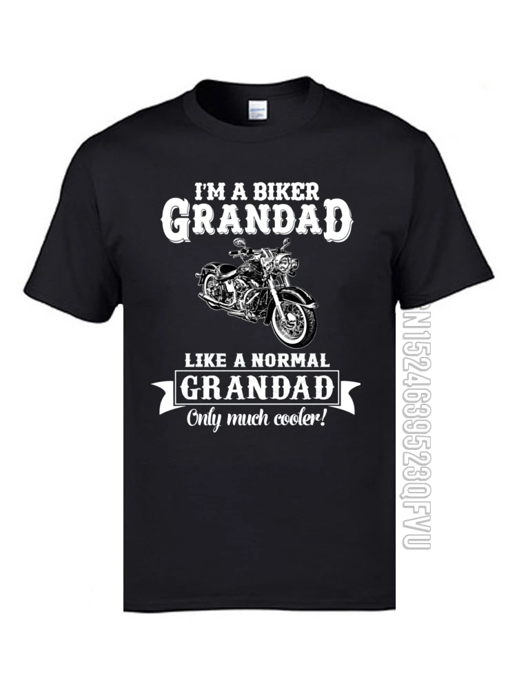 Grandad Biker Black T Shirt Motorcycle Vintage Designers Men\'s Cotton Tshirts 3D Motorbiker Autocycle Tee Shirt Father\'s Day