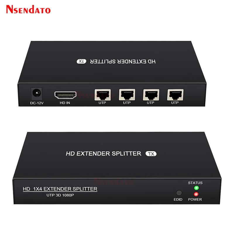 200ft HD Splitter Extender 1x4 60m Over UTP RJ45 Cat5e 6 extension Cable for HD 1080P 1 Transmitter To 4 Receivers HD Extender