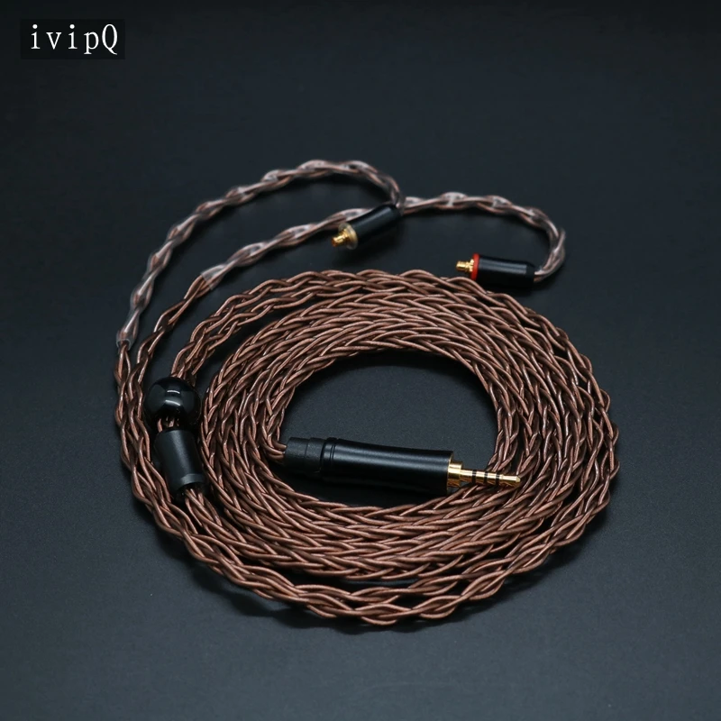 ivipQ 8 Cores Single Crystal Copper  Earphone Upgrade Cable 2.5mm/3.5mm/4.4mm MMCX/2PIN/QDC/TFZ for TIN Headsets FA9 C10 TINHIFI