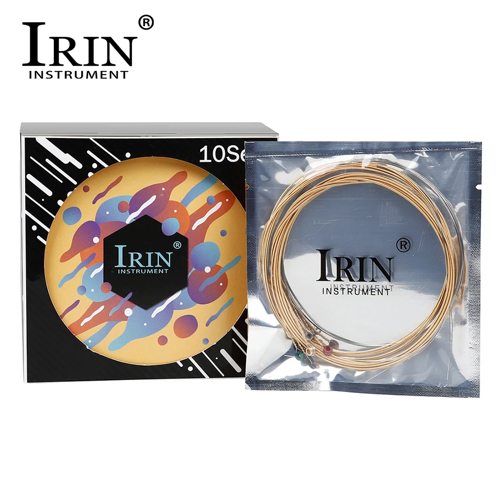 IRIN 10 Sets Guitar Strings 1-6 Phosphor Bronze Stainless Steel Wire Strings Acoustic Folk Guitar Musical Instrument Accessories