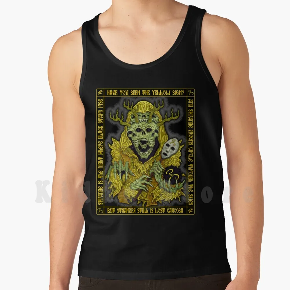 Yellow King Icon-Azhmodai 2018 Camisetas sin mangas Chaleco 100% algodón Carcosa Señal amarilla Hastur Necronomicon Cthulhu Hp Robert