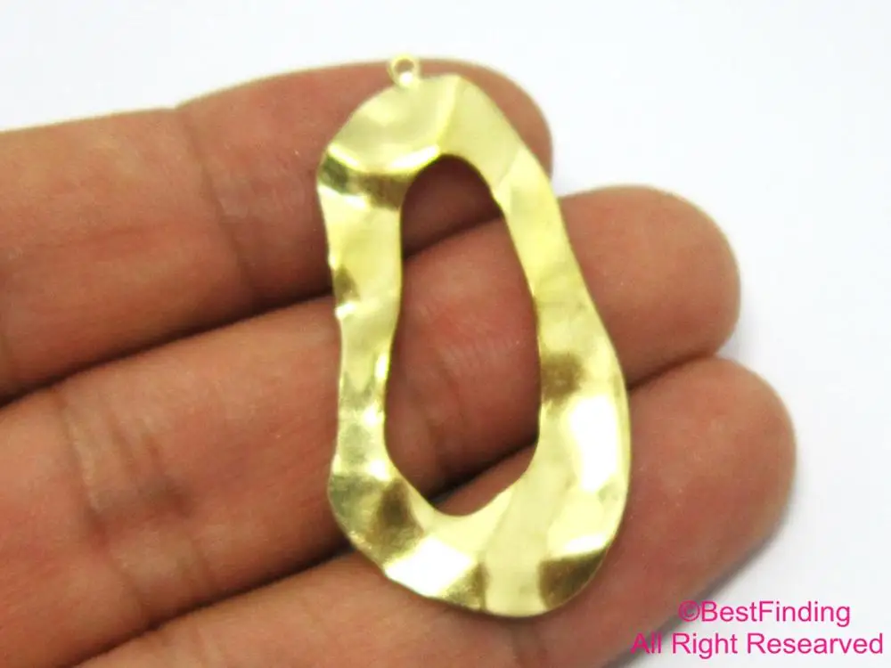 

12pcs Wavy Irregular Earring Charms, Brass Findings, 41.5x21mm, Necklace Pendant, Jewelry Making R417