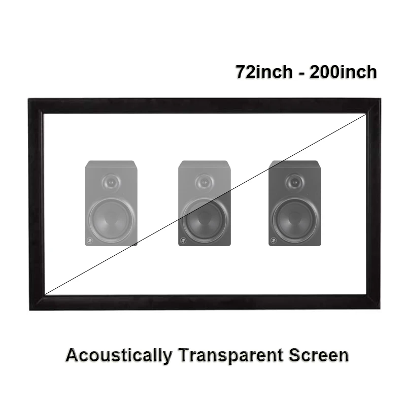 Yovanxer Sound Acoustic Transparent Projector Screen Weave Perforated 6.5cm Aluminum Alloy Flocking Fixed Frame