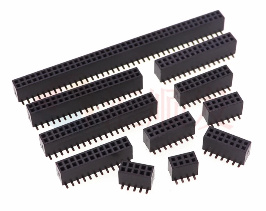 10PCS!!! 1.27mm pitch double row female SMD female seat 2*2P/3/4/5/6/7/8/10/12/20/40P