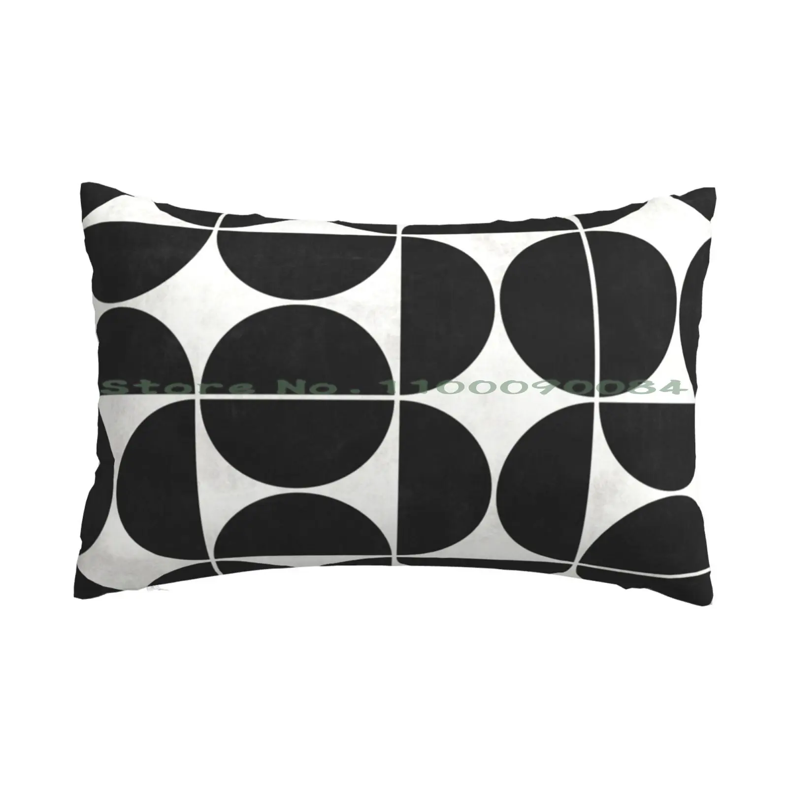 

Mid-Century Modern Pattern No.3-Black And White Concrete Pillow Case 20x30 50*75 Sofa Bedroom Black And White Half Circles