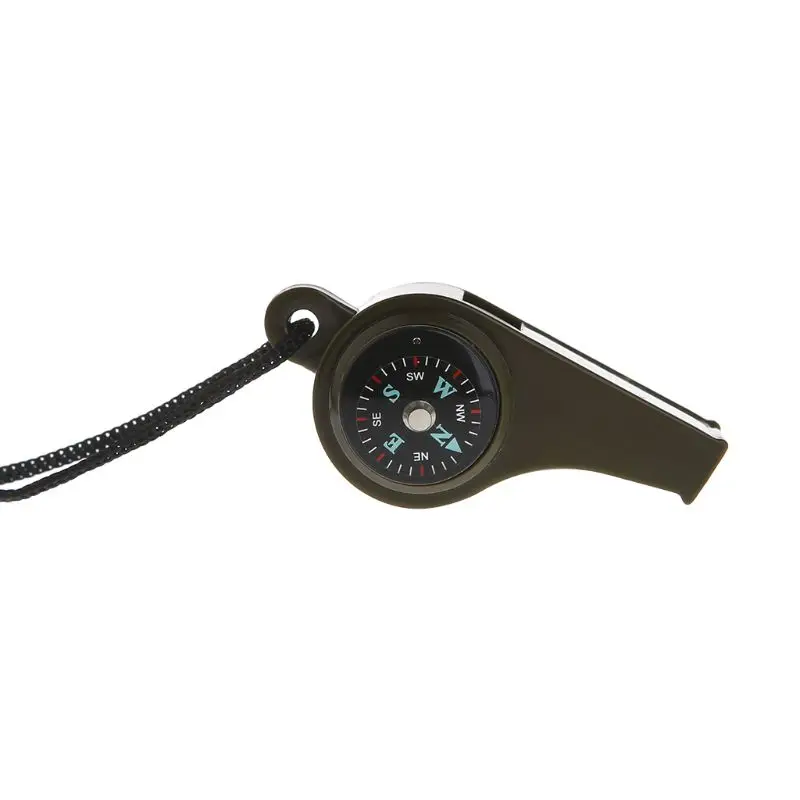 3 in1 Outdoor Camping Hiking Emergency Survival Gear Whistle Compass Thermometer A2UD