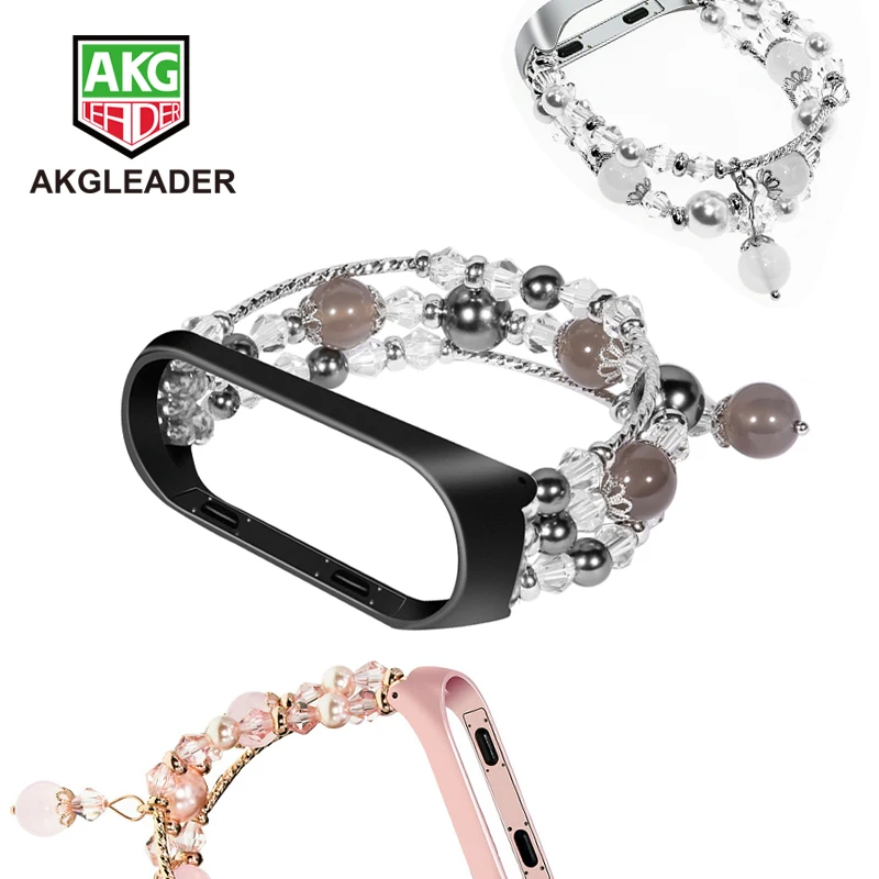 Agate Crystal Jewelry Style Lady's Wriststrap For Xiaomi Miband 4 3 Bracelet Montre Femme Wrist Band Correas De Reloj Mi Band 4