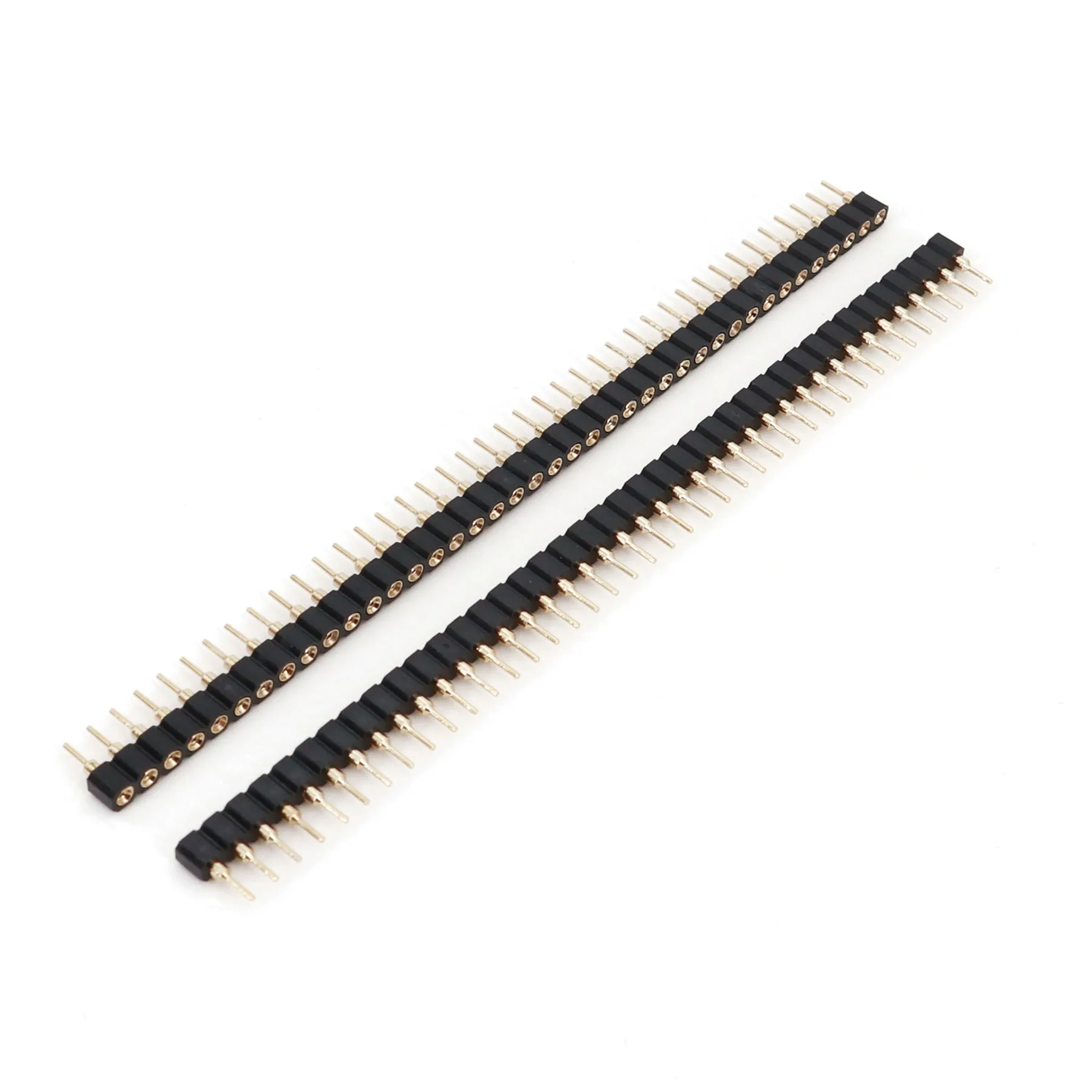 100 Stuks Rechte Vrouwelijke 40-Pin Toonhoogte 2.54Mm Enkele Rij Vergulde Ronde Pin Header Strip