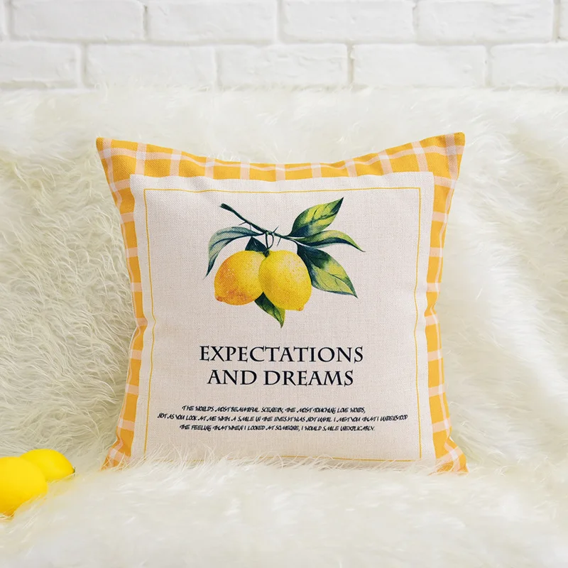 Lemon Letter Printed Cushion Cover for sofa Chair Car Home decorative pillow cover 45x45cm Wedding decoration pillow case