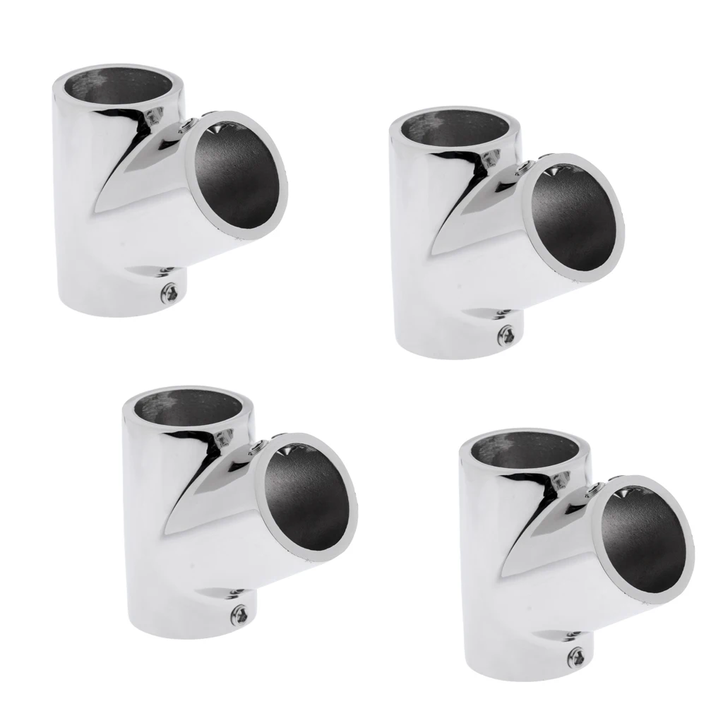 

4x Heavy Duty 316 SS Boat Hand Rail Fitting- 60 Degree T/Tee for 7/8inch 22mm Tube Pipes, Mirror Polished