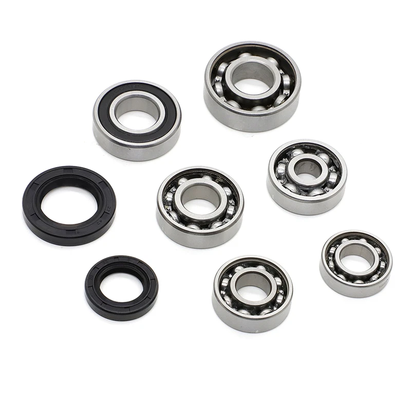 8pcs For Gy6 125cc - 150cc High Performance Engine Transmission Case Bearing Oil Seals 6002 6002 6204 6004LU 6301 6203 6202