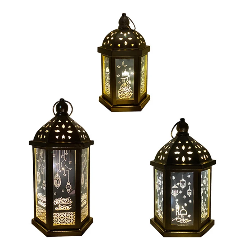 Arabian Holiday Decoration Lights Lesser Bairam Wrought Iron Lantern For Temple Garden Home Decoration WWO66